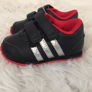 Adidas Red Black Silver Ortholite Toddler Sneaker